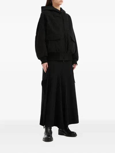 Y's Hooded Pocket Jacket In Black