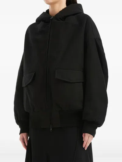 Y's Hooded Pocket Jacket In Black