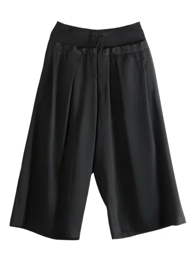 Y's Drawstring-fastening Pleated Trousers In Black