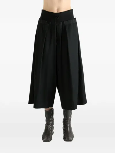 Y's Drawstring-fastening Pleated Trousers In Black
