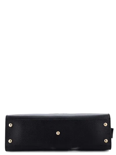 Pre-owned Gucci Soho Convertible Top Handle Leather Medium Satchel In Black