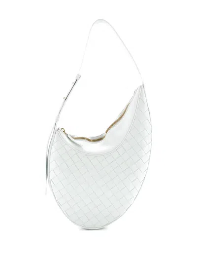 Pre-owned Bottega Veneta Drop Intrecciato Nappa Small Shoulder Bag In Blue