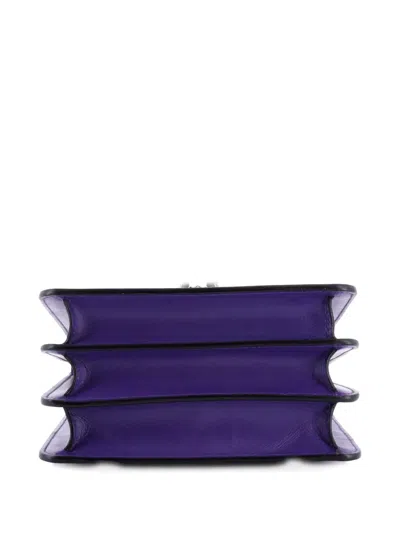 Pre-owned Bvlgari Serpenti Forever Top Handle Bag Leather Small Satchel In Purple