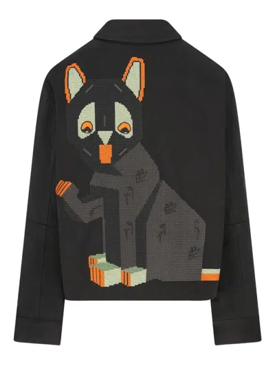 Loewe X Louis Wain Cat-embroidery Jacket In Black