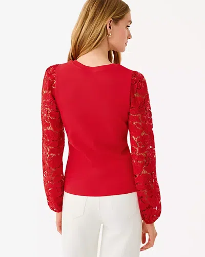 Lilly Pulitzer Bryant Lace Knit Top In Red