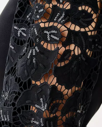 Lilly Pulitzer Bryant Lace Knit Top In Black