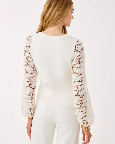Lilly Pulitzer Bryant Lace Knit Top In White