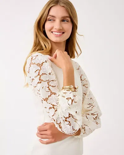 Lilly Pulitzer Bryant Lace Knit Top In White