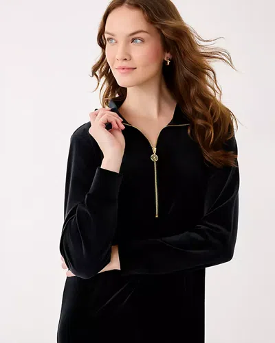 Lilly Pulitzer Eleni Velour Dress In Black