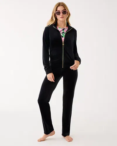 Lilly Pulitzer 33" Dorsey Velour Pant In Black