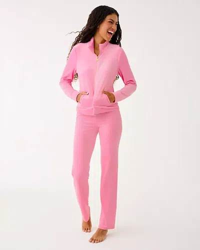 Lilly Pulitzer 33" Dorsey Velour Pant In Pink