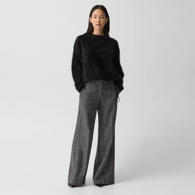 Theory Wide-leg Pant In Malfile Wool In Gray