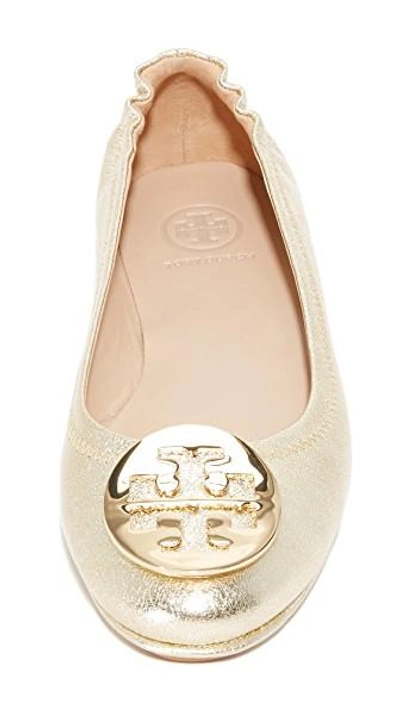 Shop Tory Burch Minnie Travel Ballet Flats In Spark Gold