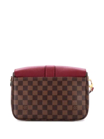 Pre-owned Louis Vuitton Clapton Handbag Damier And Leather Pm Crossbody Bag In Brown