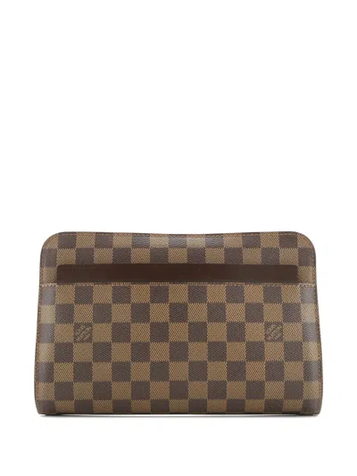 Pre-owned Louis Vuitton Pochette Saint Louis Damier Clutch Bag In Brown