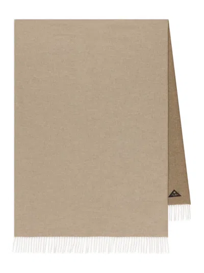 Loro Piana Two-tone Fringed Scarf In Brown
