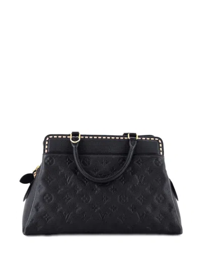 Pre-owned Louis Vuitton Vosges Handbag Whipstitch Monogram Empreinte Leather Mm Satchel In Black