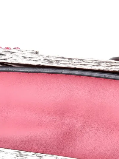 Pre-owned Prada Cahier Chain City Calf And Saffiano Small Crossbody Bag In Black