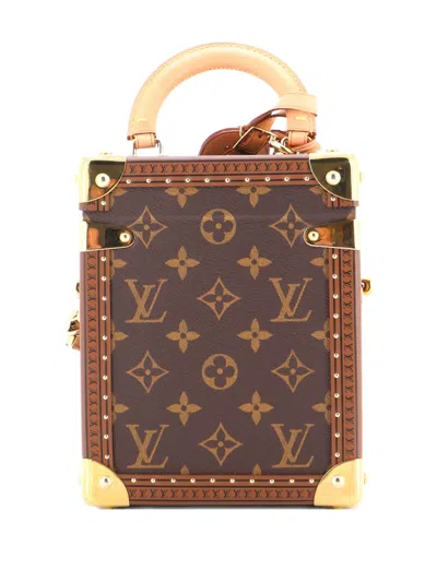 Pre-owned Louis Vuitton Camera Box Trunk Bag Monogram Canvas Satchel In Brown