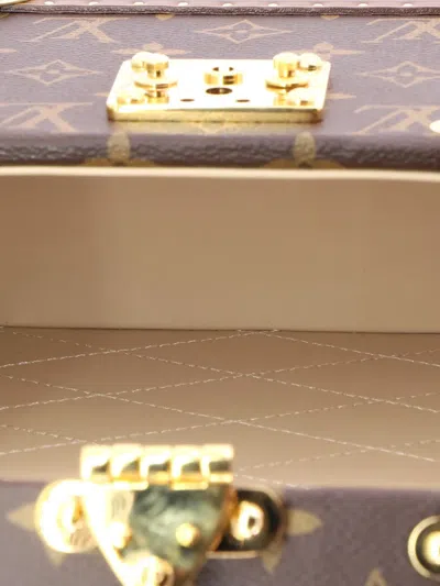 Pre-owned Louis Vuitton Camera Box Trunk Bag Monogram Canvas Satchel In Brown