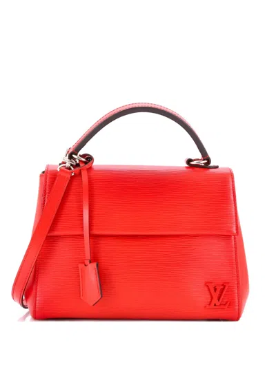 Pre-owned Louis Vuitton Cluny Top Handle Bag Epi Leather Bb Satchel In Red
