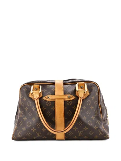 Pre-owned Louis Vuitton Manhattan Handbag Monogram Canvas Gm Satchel In Brown