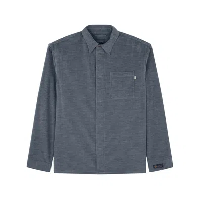 Paul & Shark Overshirt In Cashmere Cotton Corduroy In Blue