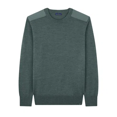 Paul & Shark Soft Cool Touch Wool Crewneck Sweater With Typhoon® Details In Green