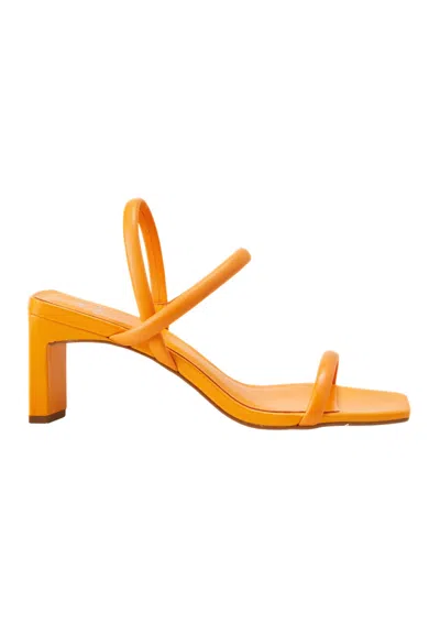 Mangará Atelier Goat Leather Sandals - 6.5 Cm Block Women's Heel In Orange