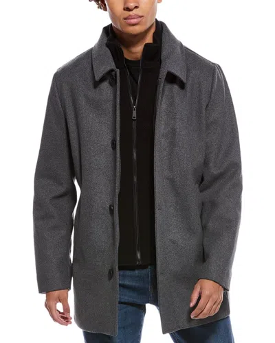 Kenneth Cole Wool-blend Coat In Gray