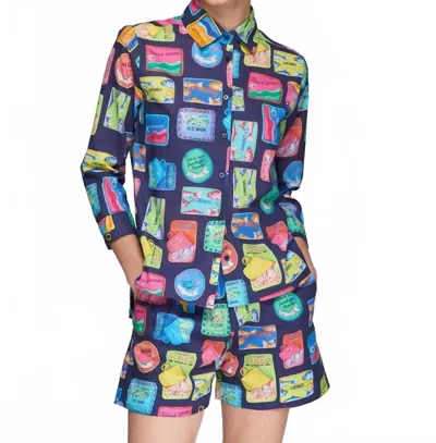 Vilagallo Sardine Bermuda Shorts In Navy In Blue