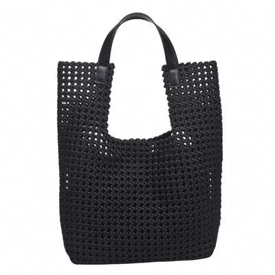 Sol And Selene Women's Zenith Zen Hand Woven Knot Tote Bag In Black In Black