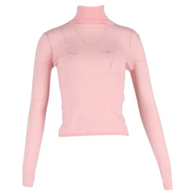 Gabriela Hearst Costa Knit Turtleneck Sweater In Pink Cashmere Silk In Pink