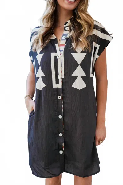 Thml Behr Print Mini Dress In Black In Black