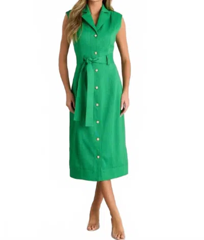 Prosperina Jacqueline Midi Dress In Grass Green In Multi