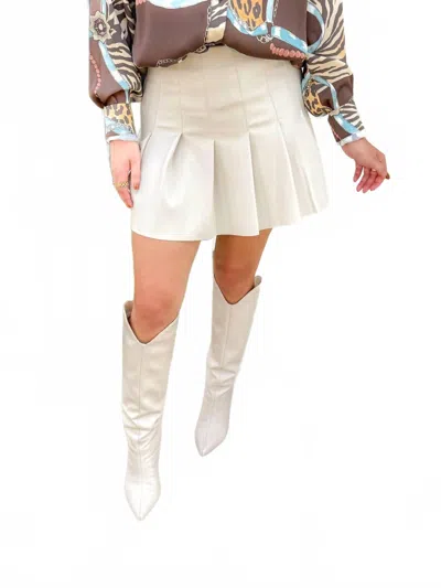 Sofie The Label Iconic Pleated Skirt In Cream In White