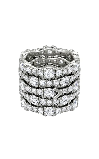 Vrai 14k White Gold Lab-grown Diamond Pavé Ring In Silver