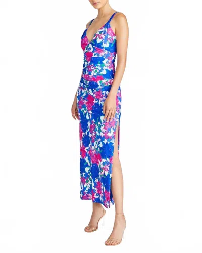 ml Monique Lhuillier Women's Claudia Jersey Long Dress In Hydrangea Gardens In Multi