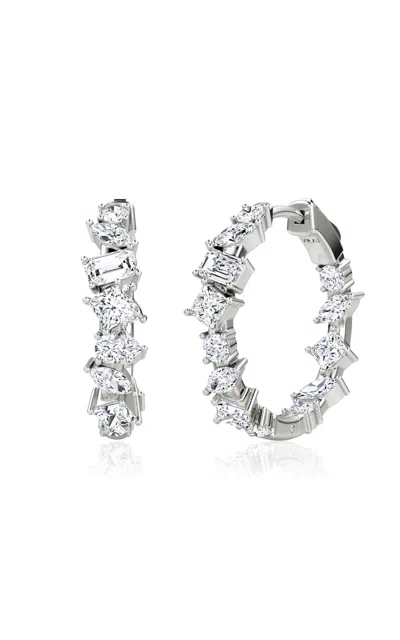 Vrai 14k White Gold Lab-grown Diamond Earrings In Metallic