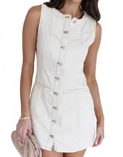 Le Lis Front Row Denim Dress In White In White