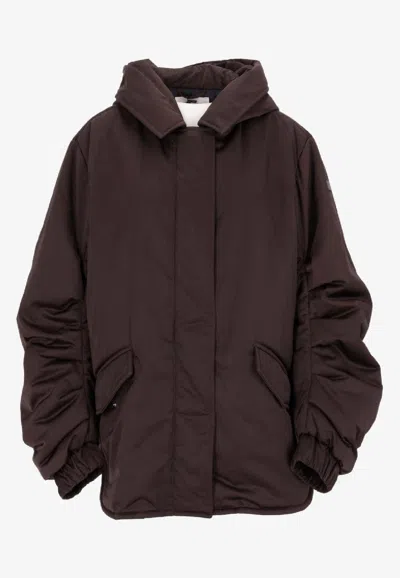 Lempelius Padded Hood Jacket In Brown