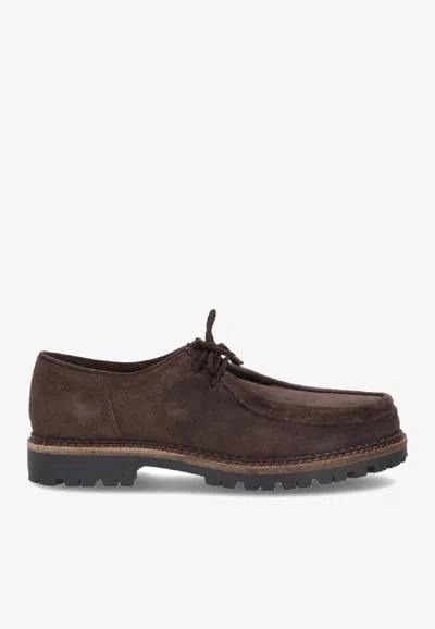Bekk Fondo Roccia Suede Derby Shoes In Brown