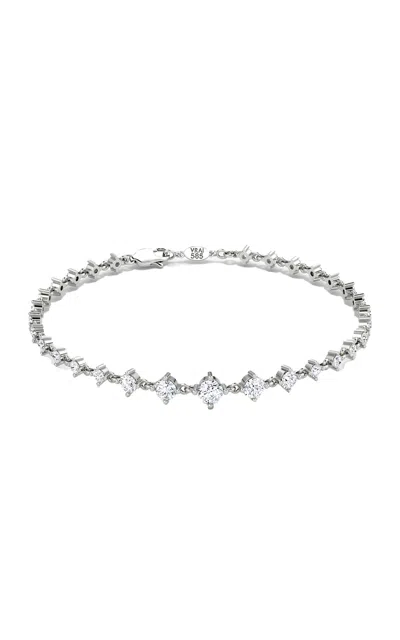 Vrai Infinity 14k White Gold Diamond Tennis Bracelet In Metallic