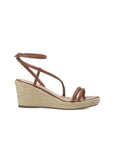Mangará Atelier Leather Espadrille Wedges Romã - Women's Jute Platform Women's Sandals In Brown