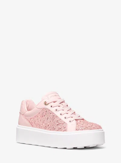 Michael Kors Outlet Romey Embellished Platform Sneaker In Pink