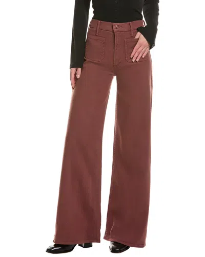 Mother Womens Cats And Dogs The Patch Pocket Undercover Sneak Wide-leg Stretch-denim Jeans In Brown