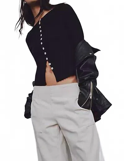 Free People Tilly Long Sleeve Cardigan In Black In Black