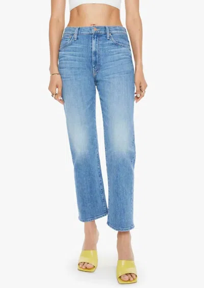 Mother Ditcher Zip Crop Straight-leg Jeans In Boogie Down In Blue