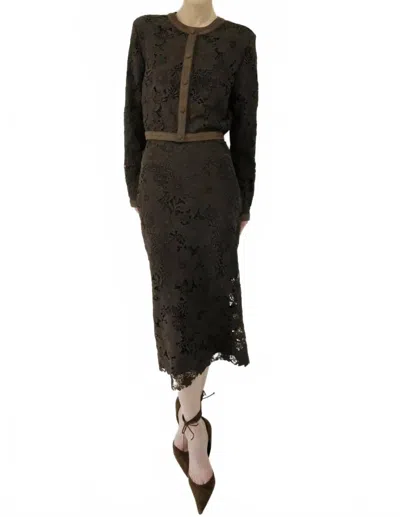 Le Superbe Didier Midi Skirt In Dark Chocolate In Black