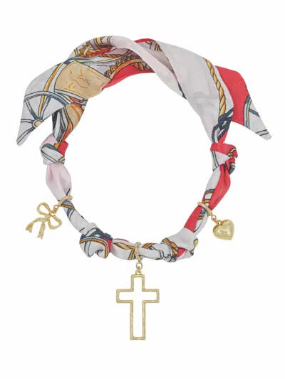 What's Hot Women's Knotted Scarf Necklace In Multicolor In Multi